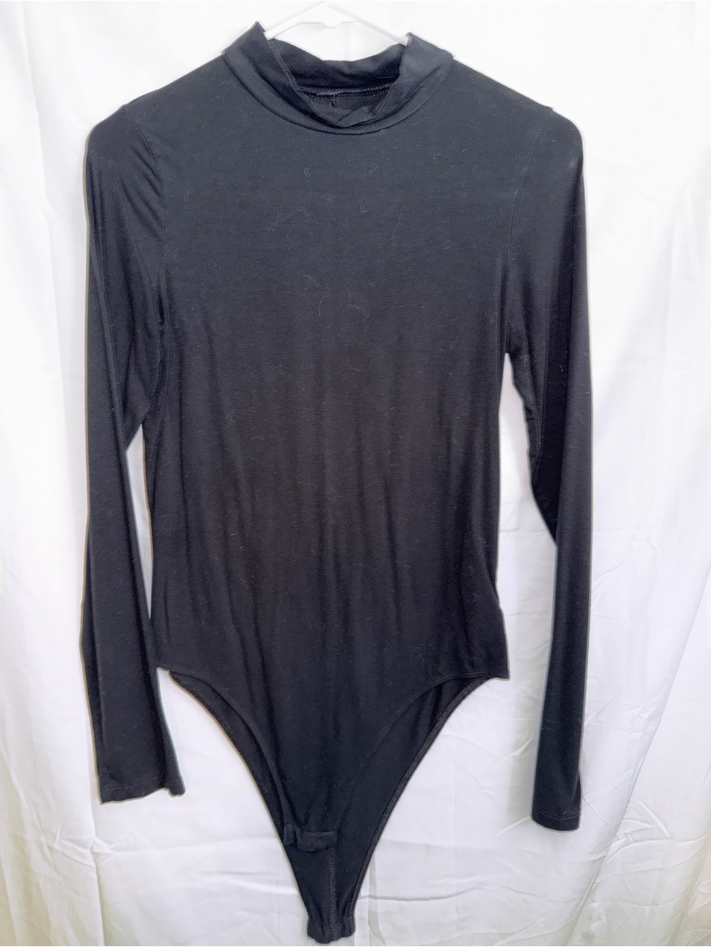 A New Day- Women’s Black Long Sleeve Mock Neck One-Piece Bodysuit- Size S